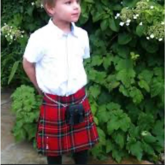 Tartan Scottish Kilt Vintage Wee Scots Hoose Small waist 13”  Green navy red - Picture 2 of 7